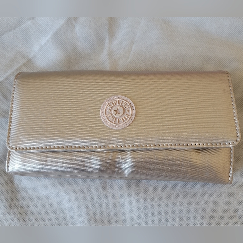 Kipling New Teddi Sparkly Gold Metallic Wallet